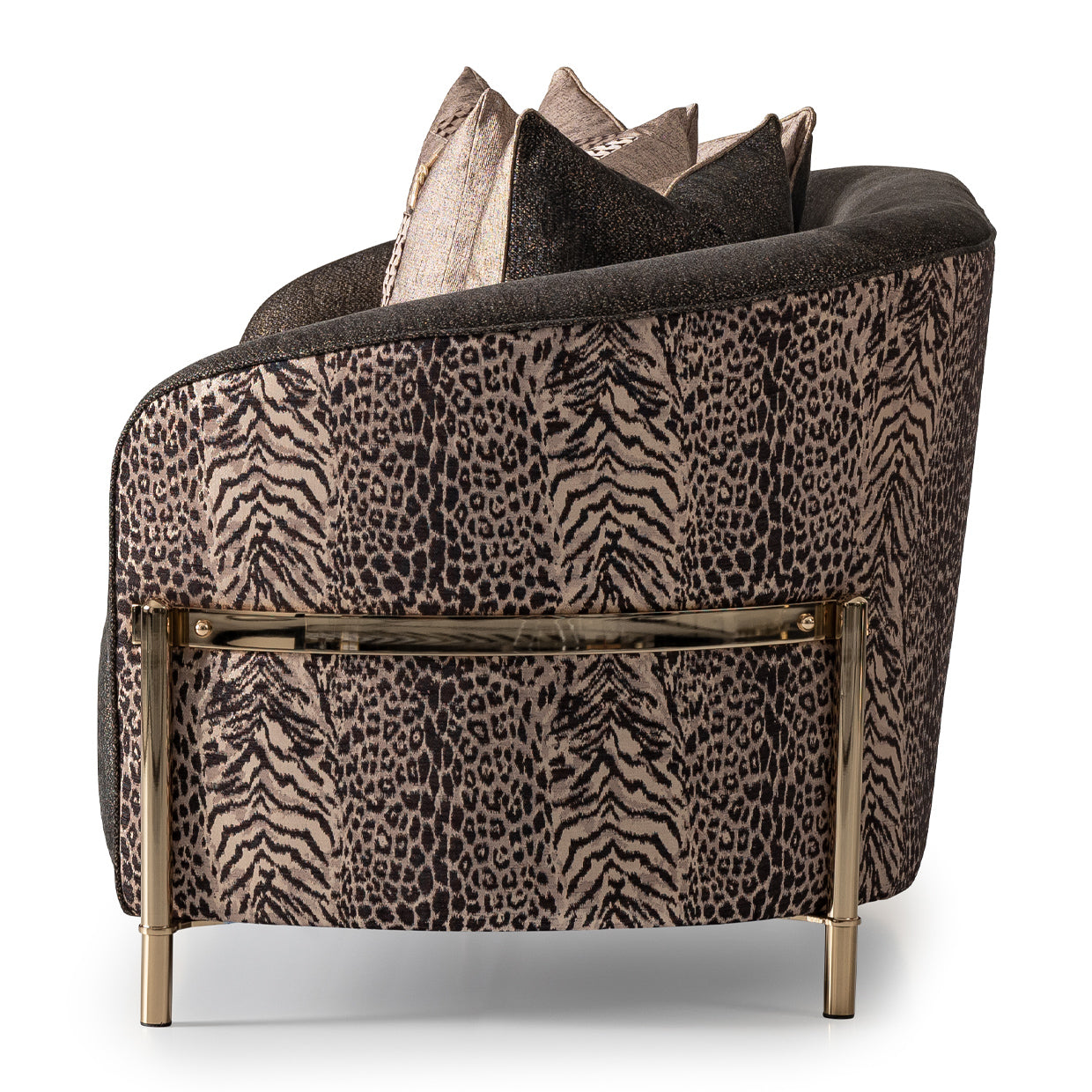 Michael Amini Lisbon Loveseat - Onyx/Gold