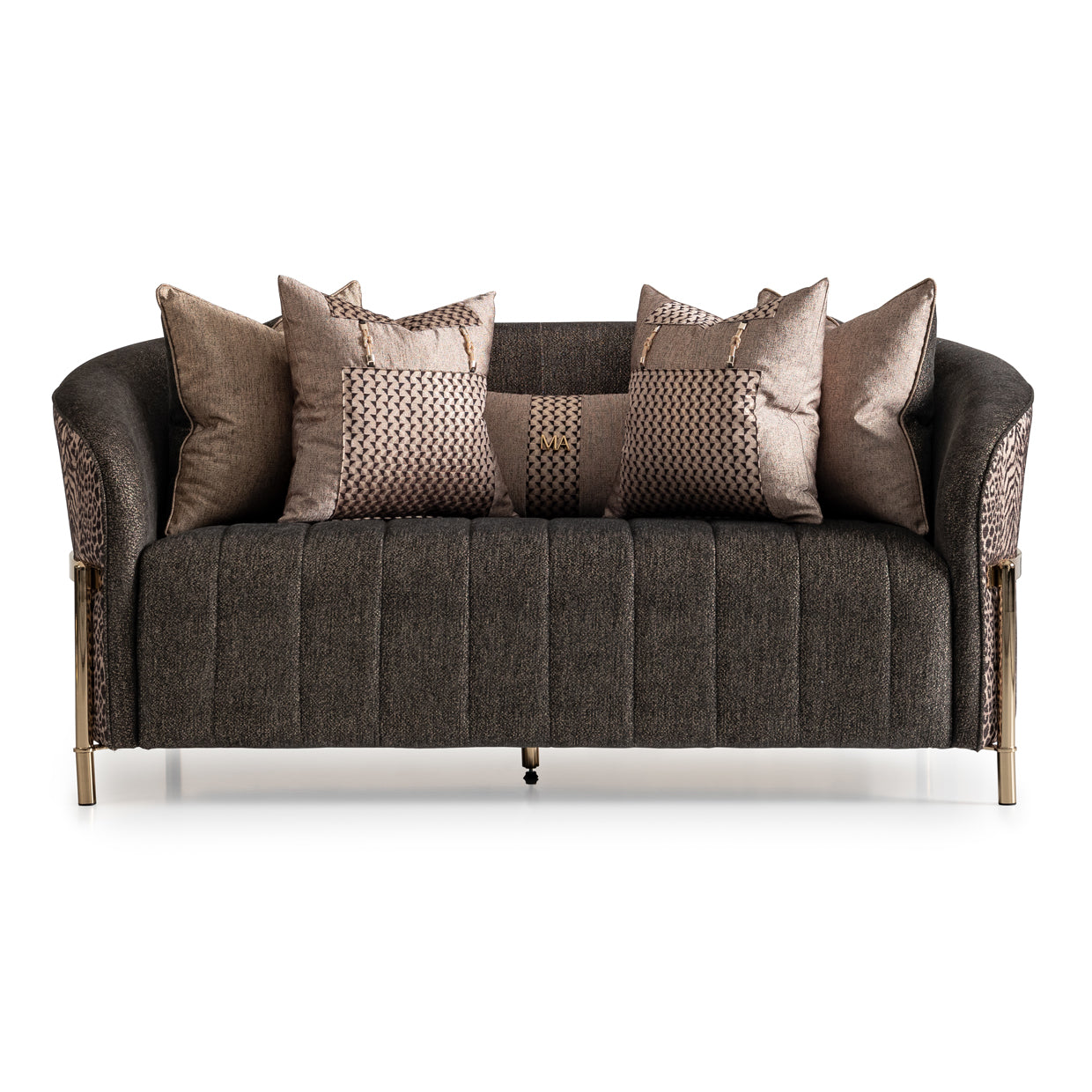 Michael Amini Lisbon Loveseat - Onyx/Gold
