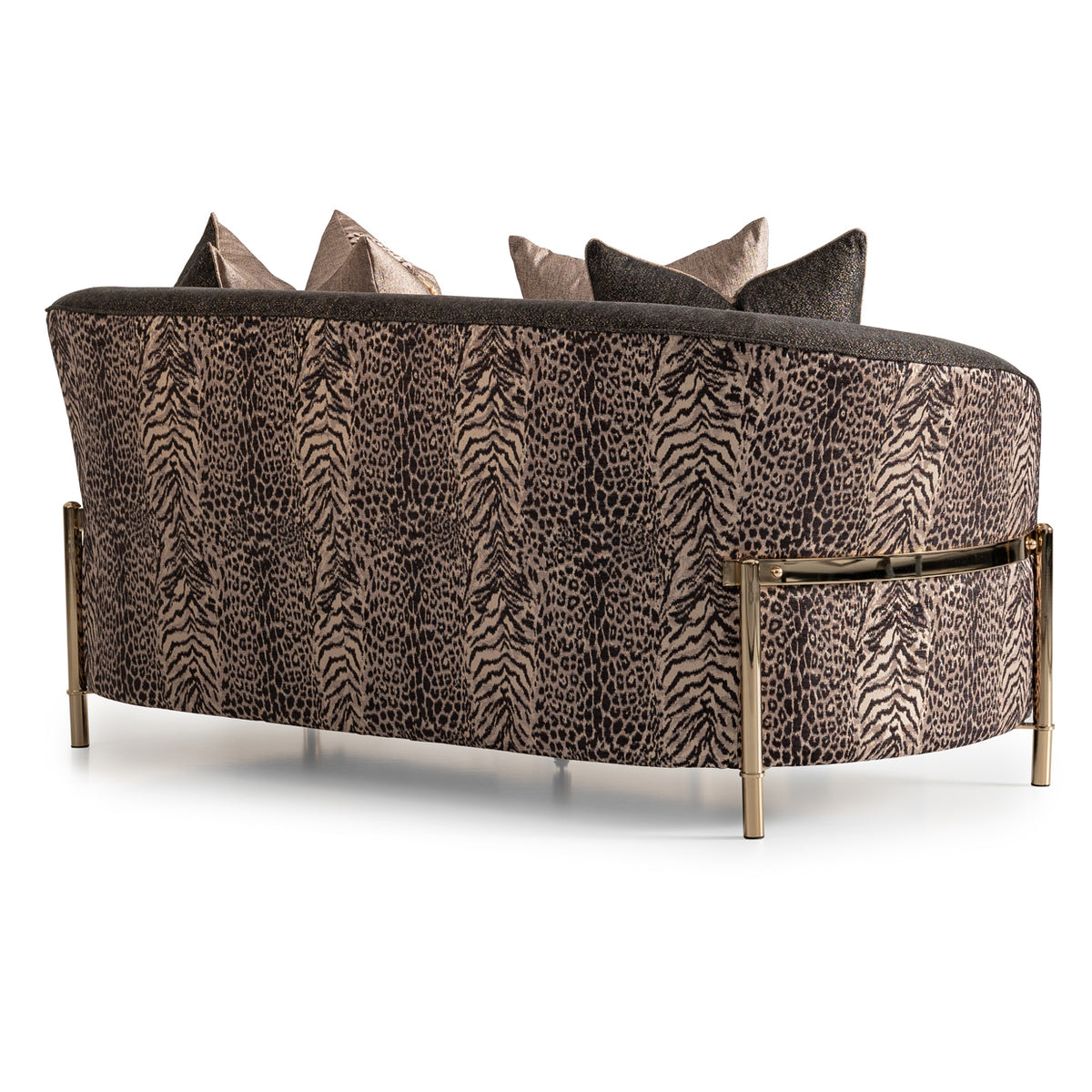 Michael Amini Lisbon Loveseat - Onyx/Gold