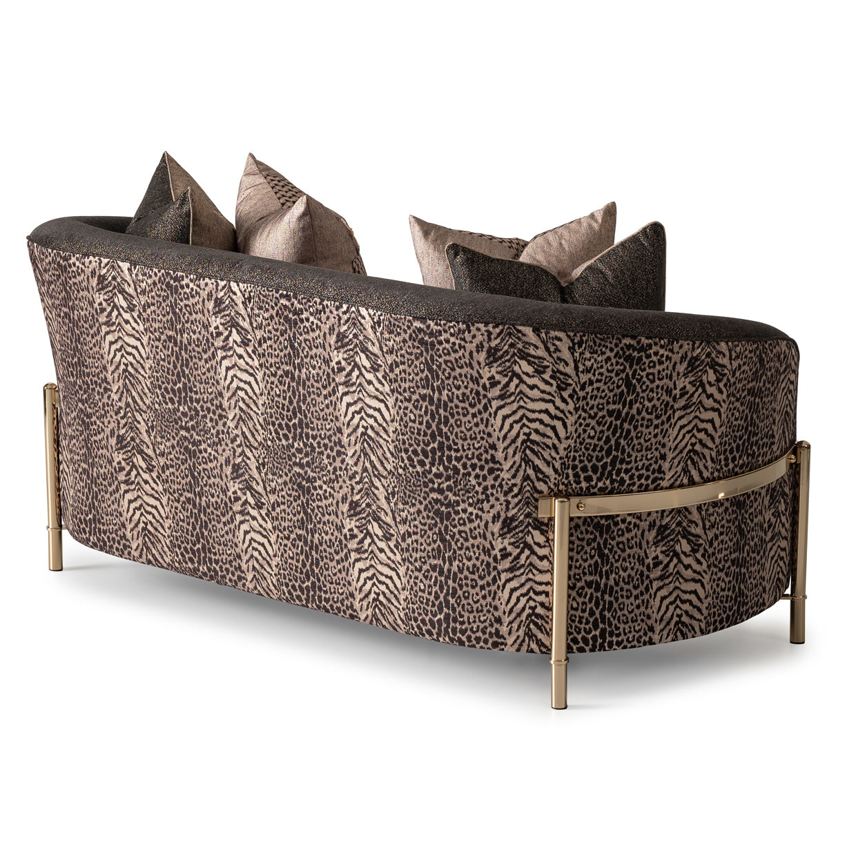 Michael Amini Lisbon Loveseat - Onyx/Gold