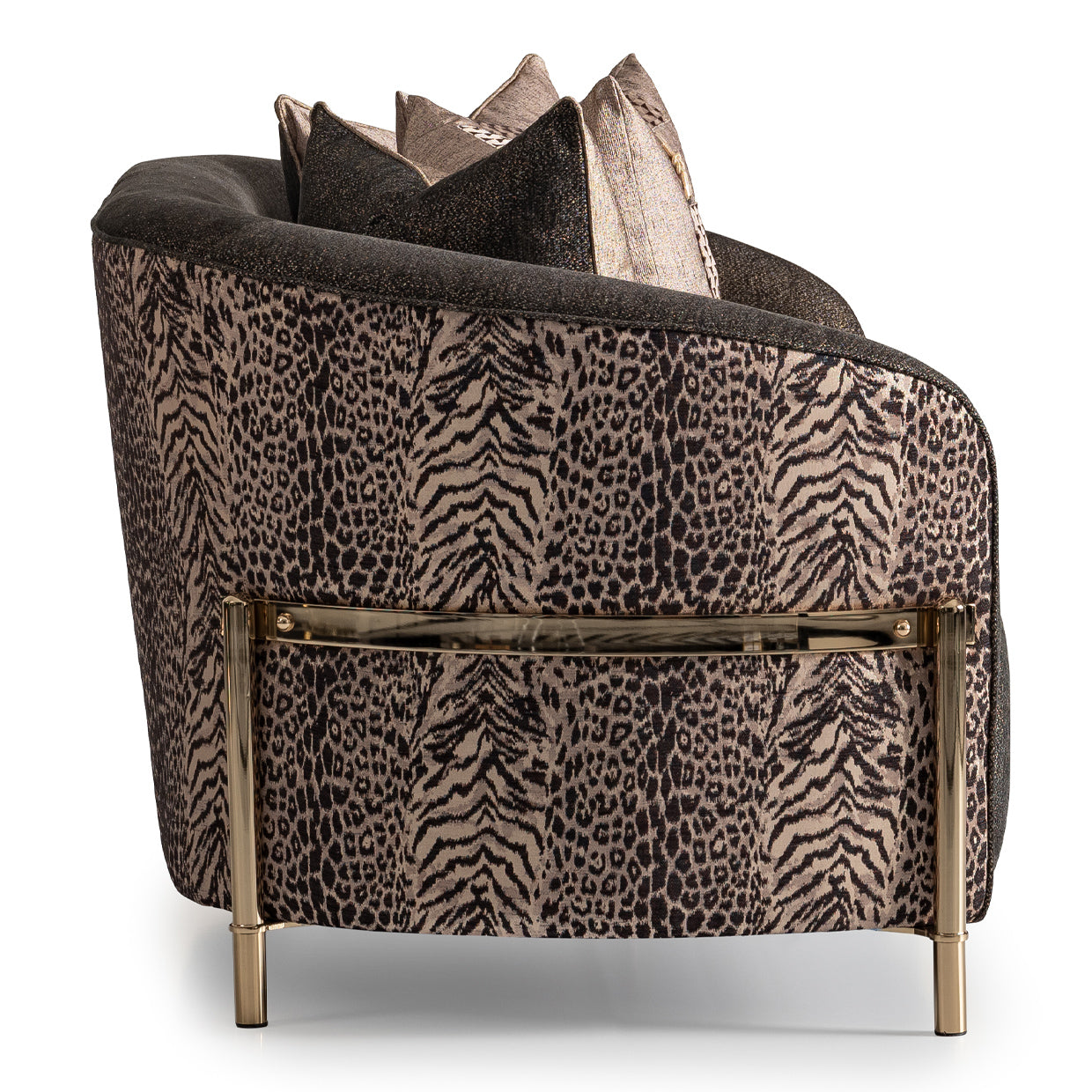 Michael Amini Lisbon Loveseat - Onyx/Gold