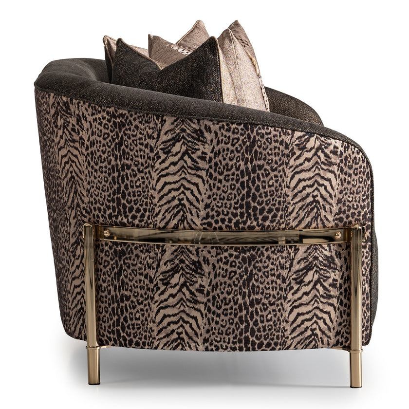 Michael Amini Lisbon Loveseat - Onyx/Gold
