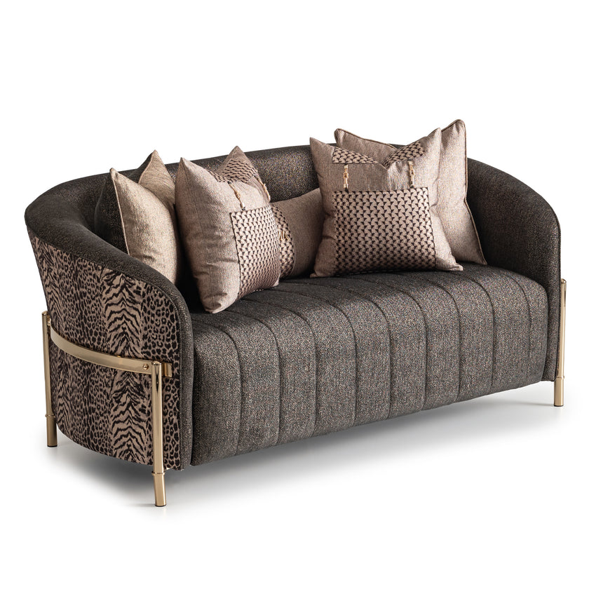 Michael Amini Lisbon Loveseat - Onyx/Gold