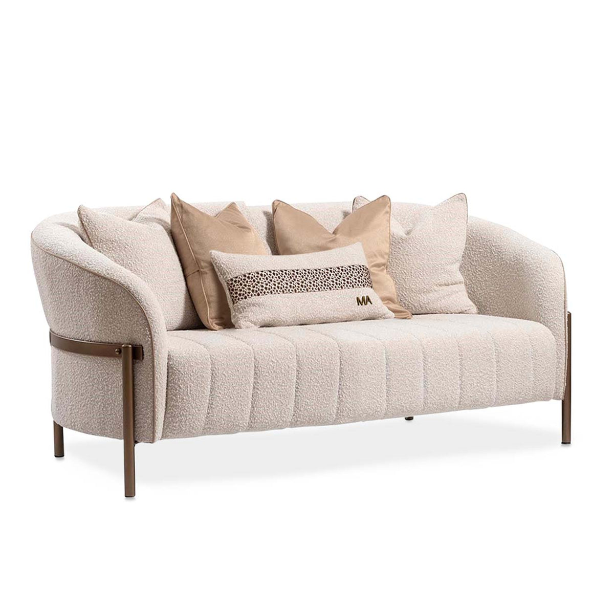 Michael Amini Lisbon Loveseat - Onyx/Gold