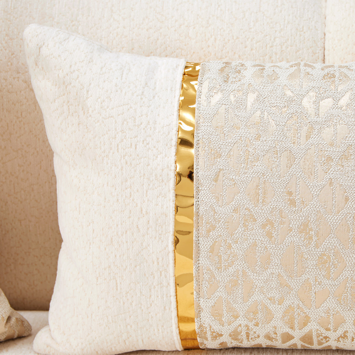 Michael Amini Sassani Sofa Crepe Gold