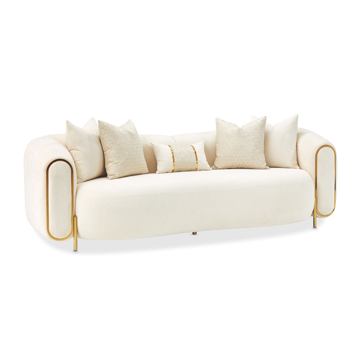 Michael Amini Sassani Sofa Crepe Gold