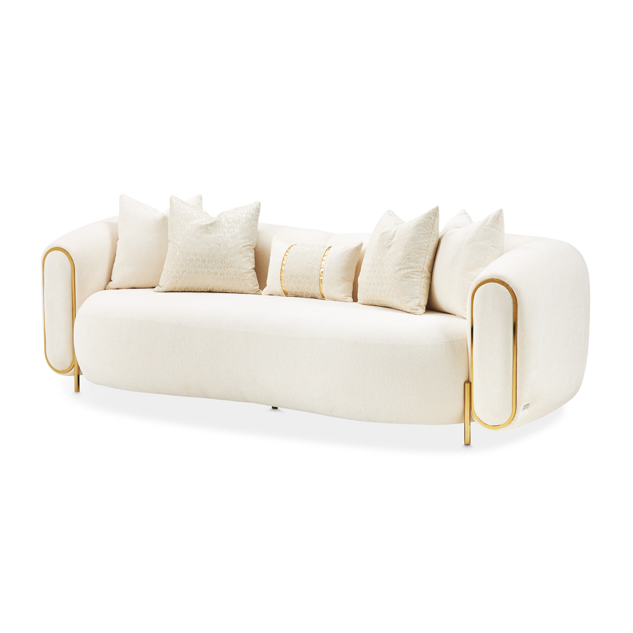 Michael Amini Sassani Sofa Crepe Gold