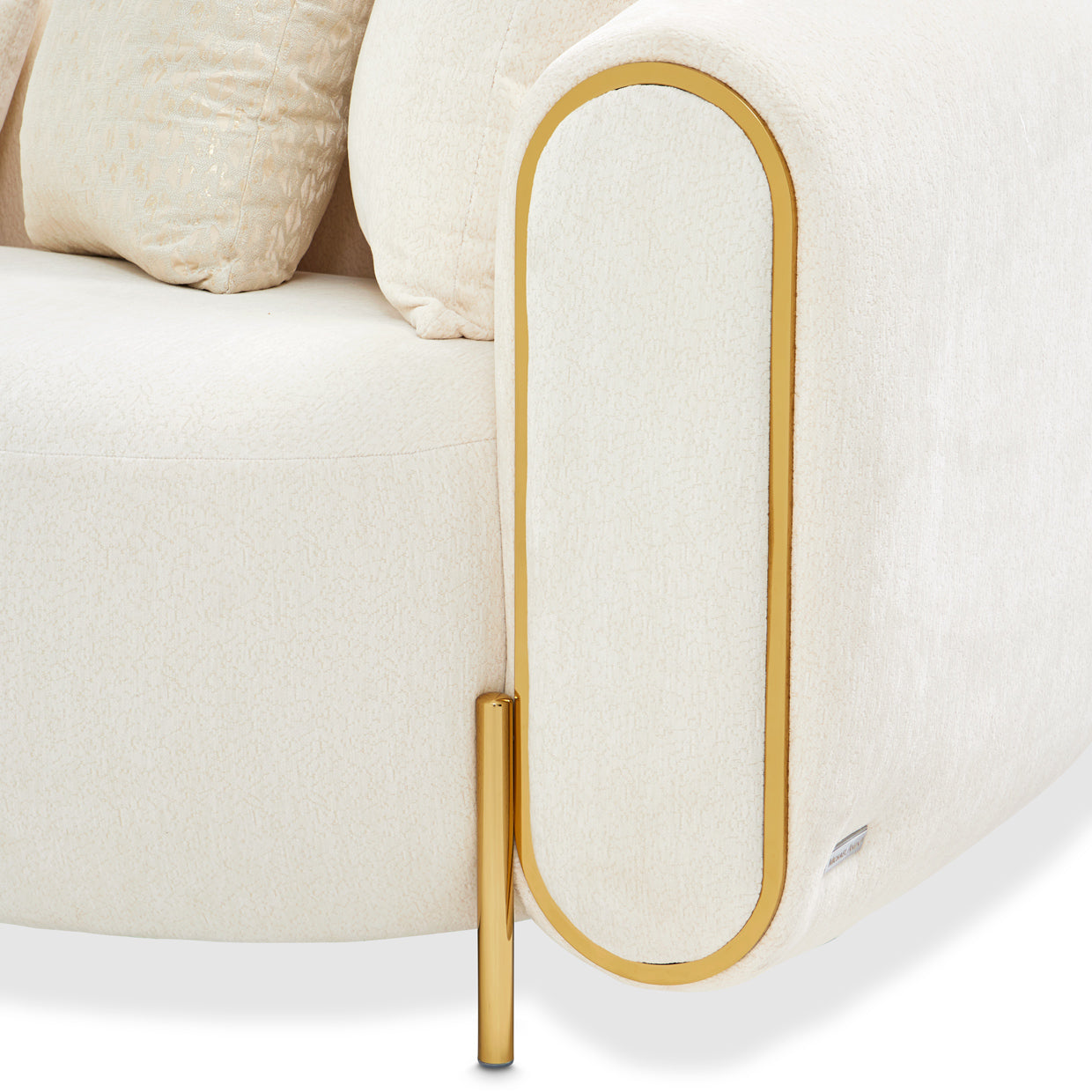 Michael Amini Sassani Sofa Crepe Gold
