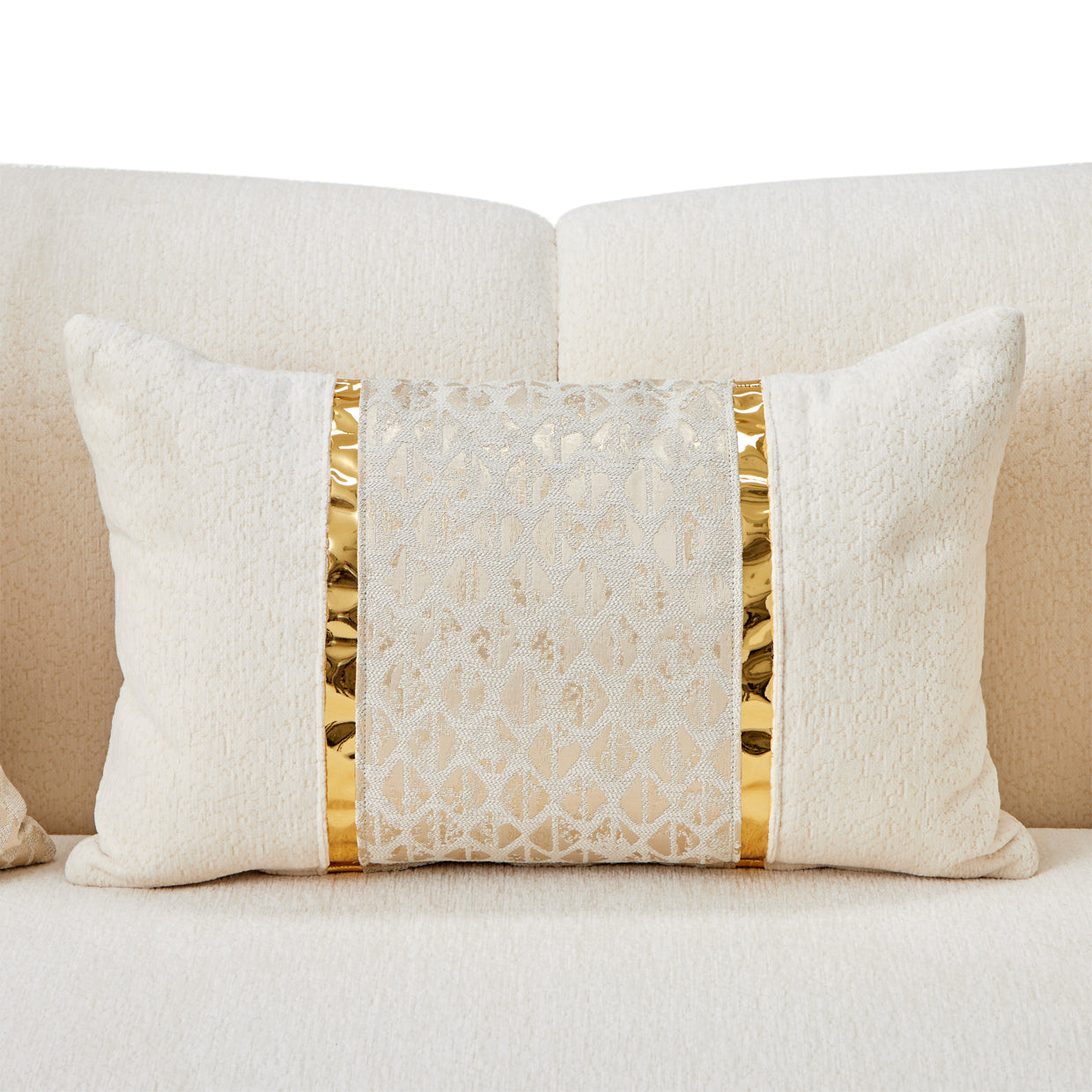 Michael Amini Sassani Sofa Crepe Gold
