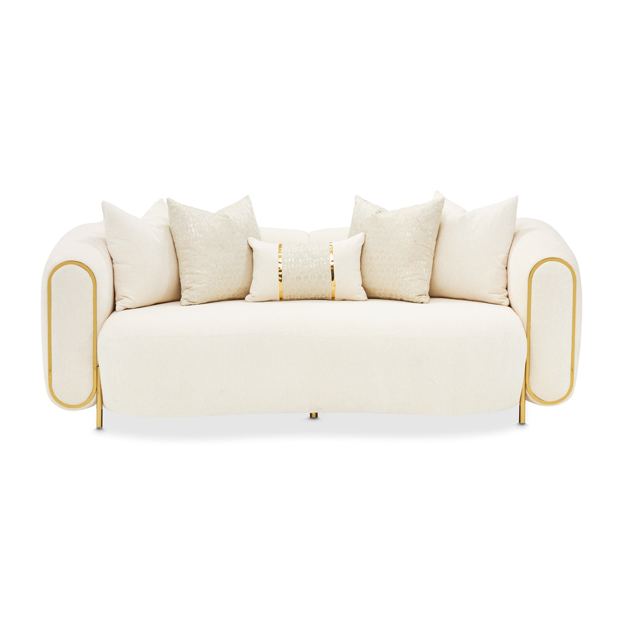 Michael Amini Sassani Loveseat Crepe Gold