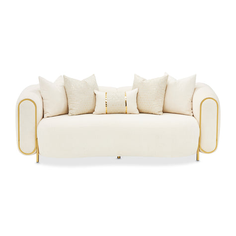 Michael Amini Sassani Loveseat Crepe Gold
