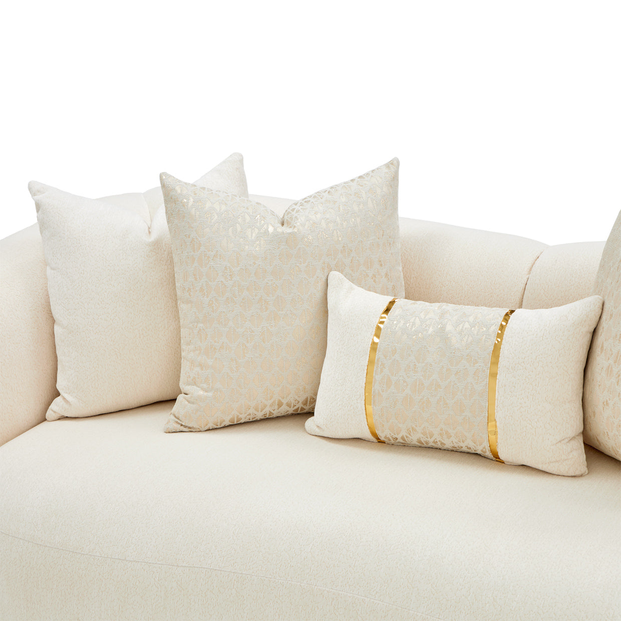 Michael Amini Sassani Loveseat Crepe Gold