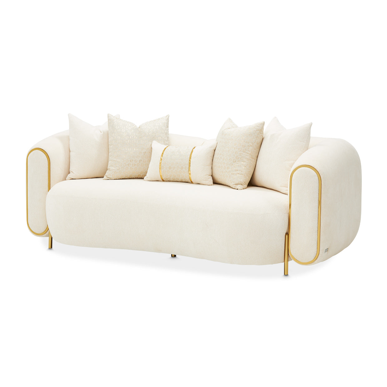 Michael Amini Sassani Loveseat Crepe Gold