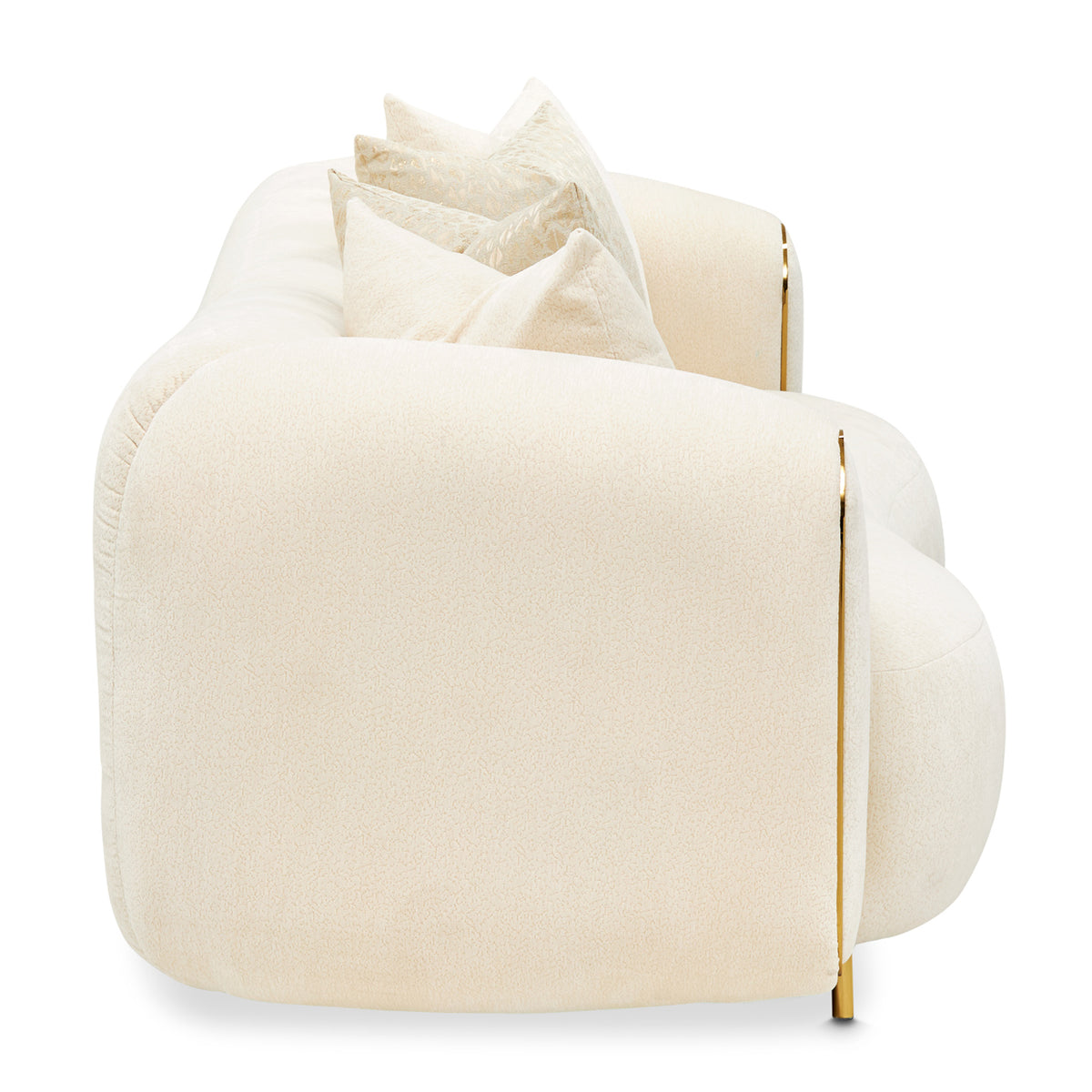 Michael Amini Sassani Loveseat Crepe Gold