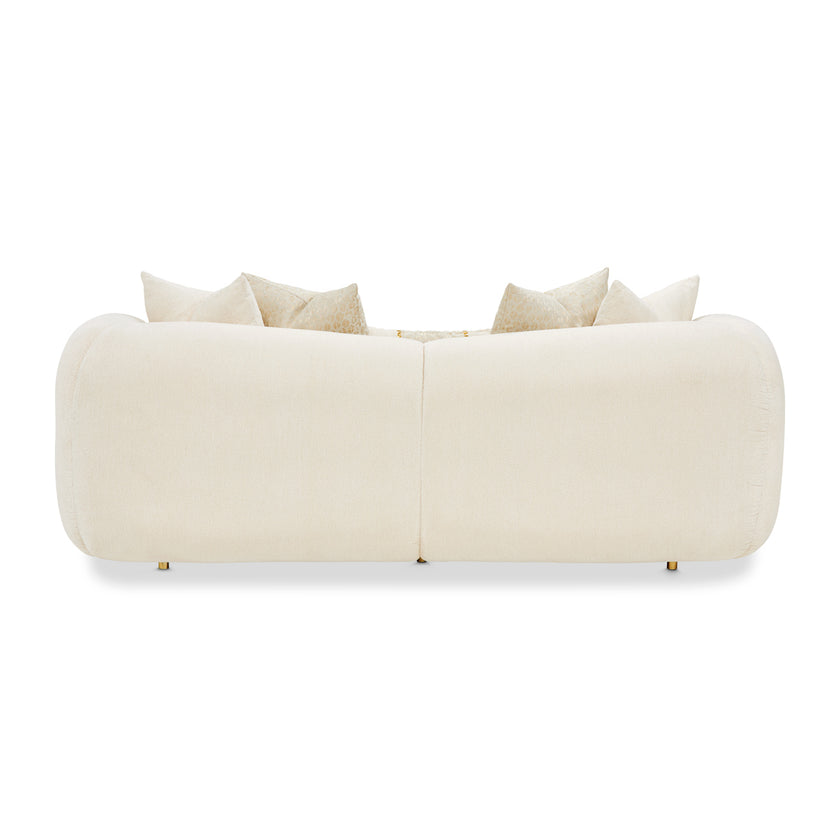 Michael Amini Sassani Loveseat Crepe Gold