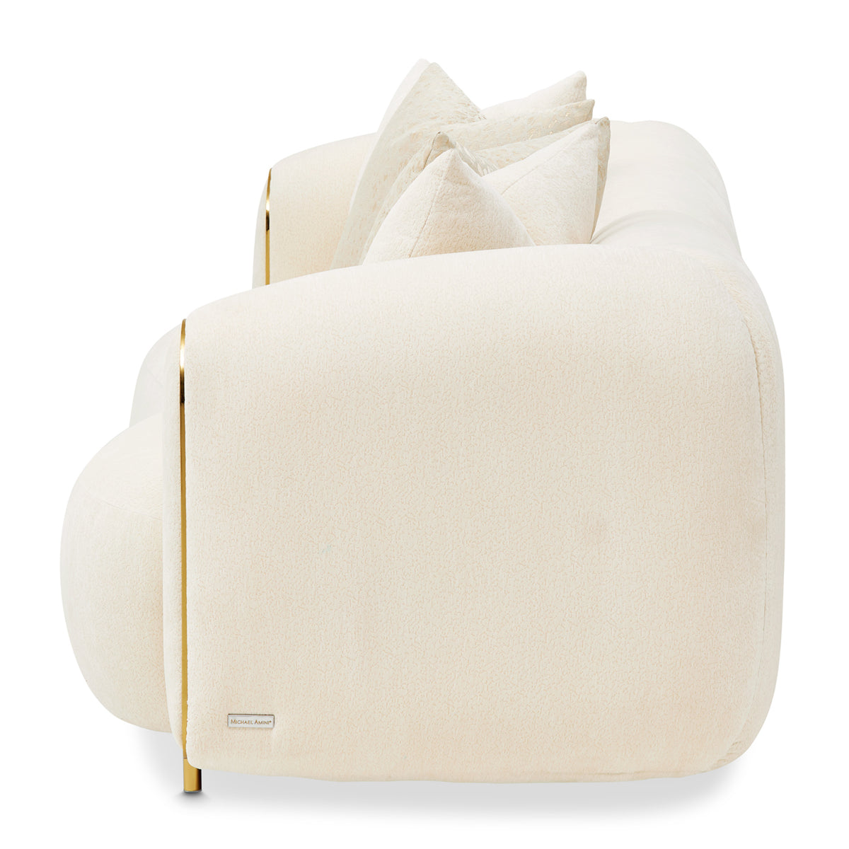 Michael Amini Sassani Loveseat Crepe Gold