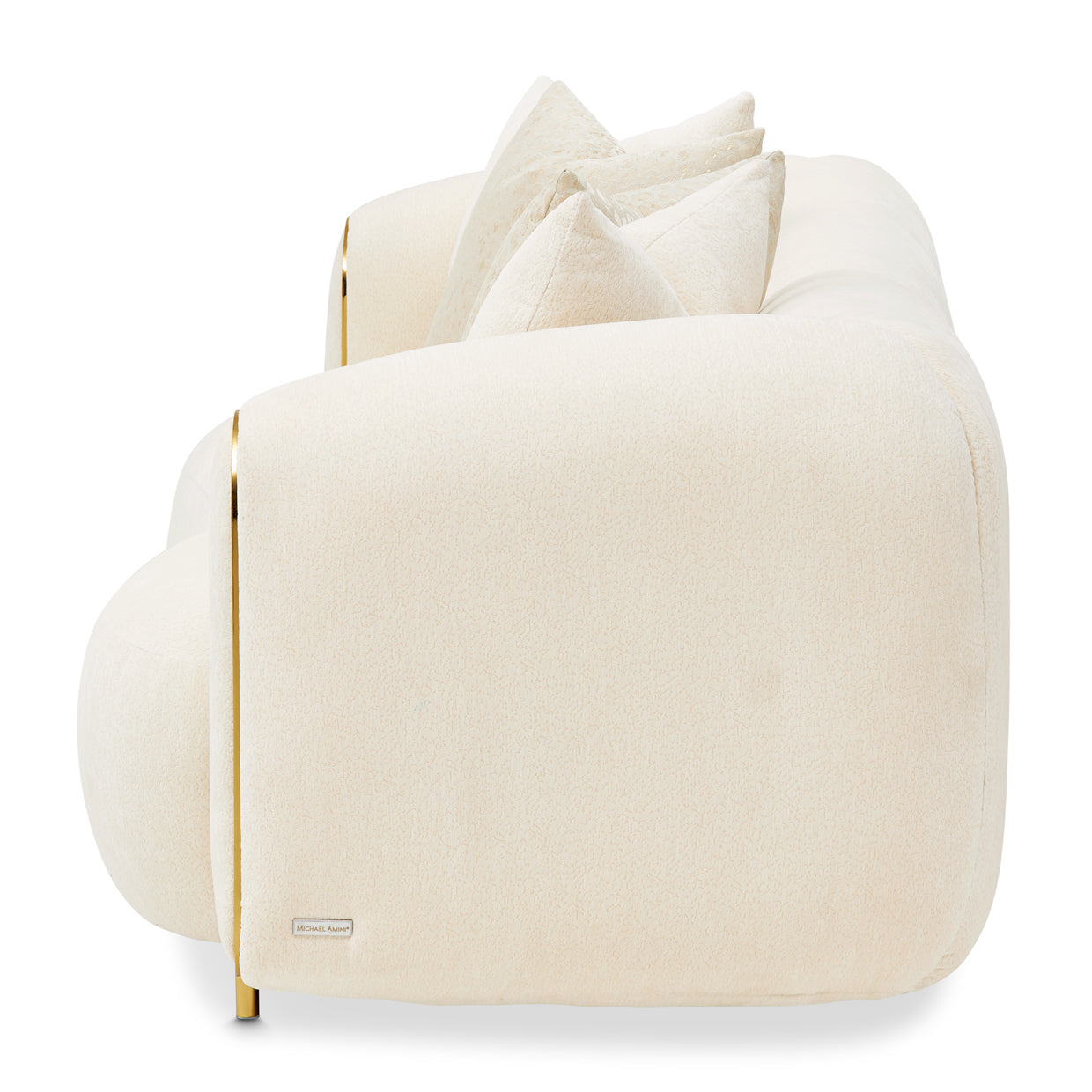 Michael Amini Sassani Loveseat Crepe Gold