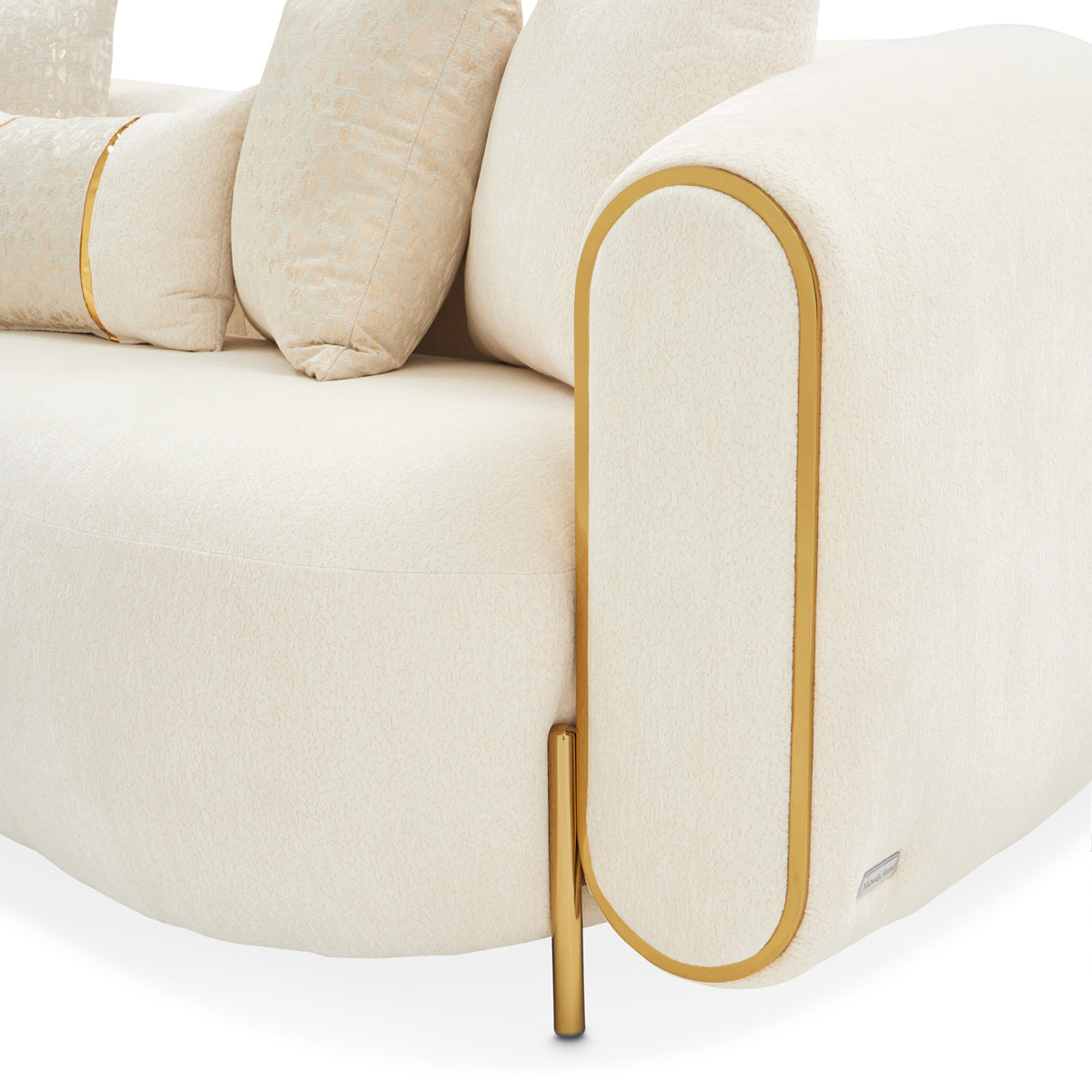 Michael Amini Sassani Loveseat Crepe Gold