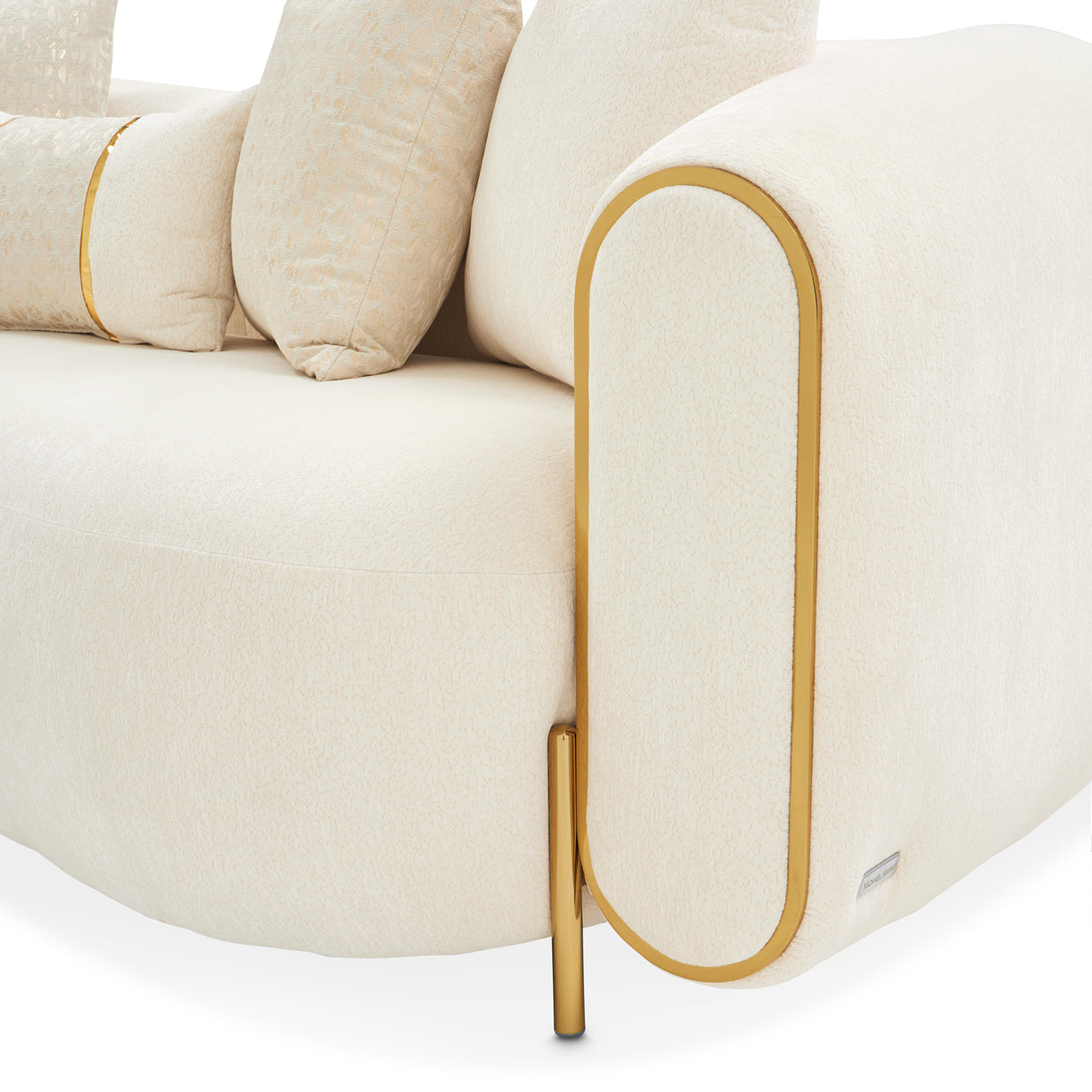 Michael Amini Sassani Loveseat Crepe Gold