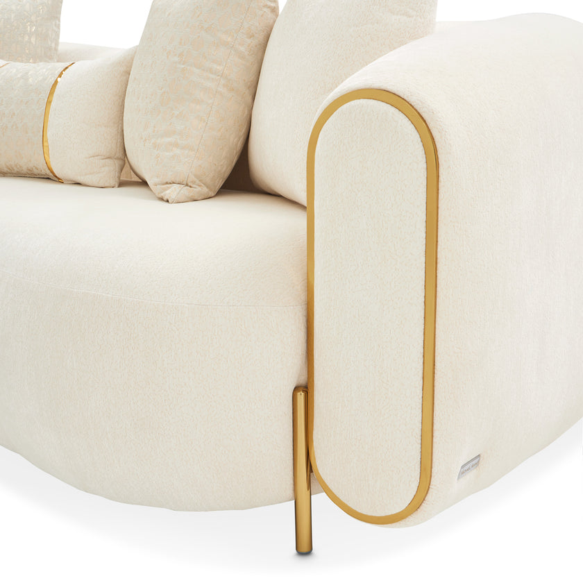 Michael Amini Sassani Loveseat Crepe Gold