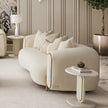 Michael Amini Sassani Loveseat Crepe Gold