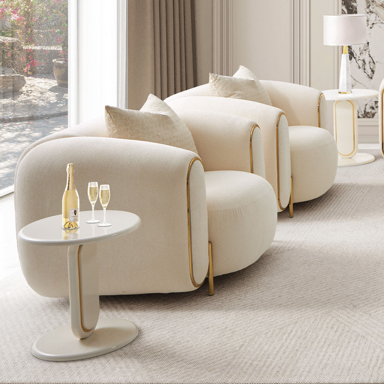 Michael Amini Sassani Chair Crepe Gold