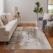 Feizy Mandana 39LYF Modern Abstract Rug in Brown/Ivory