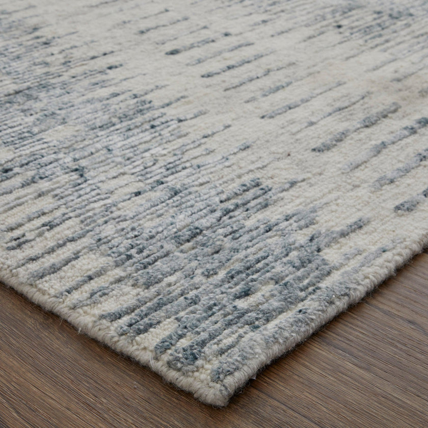 Feizy Brighton 69CGF Modern Abstract in Ivory/Blue/Gray