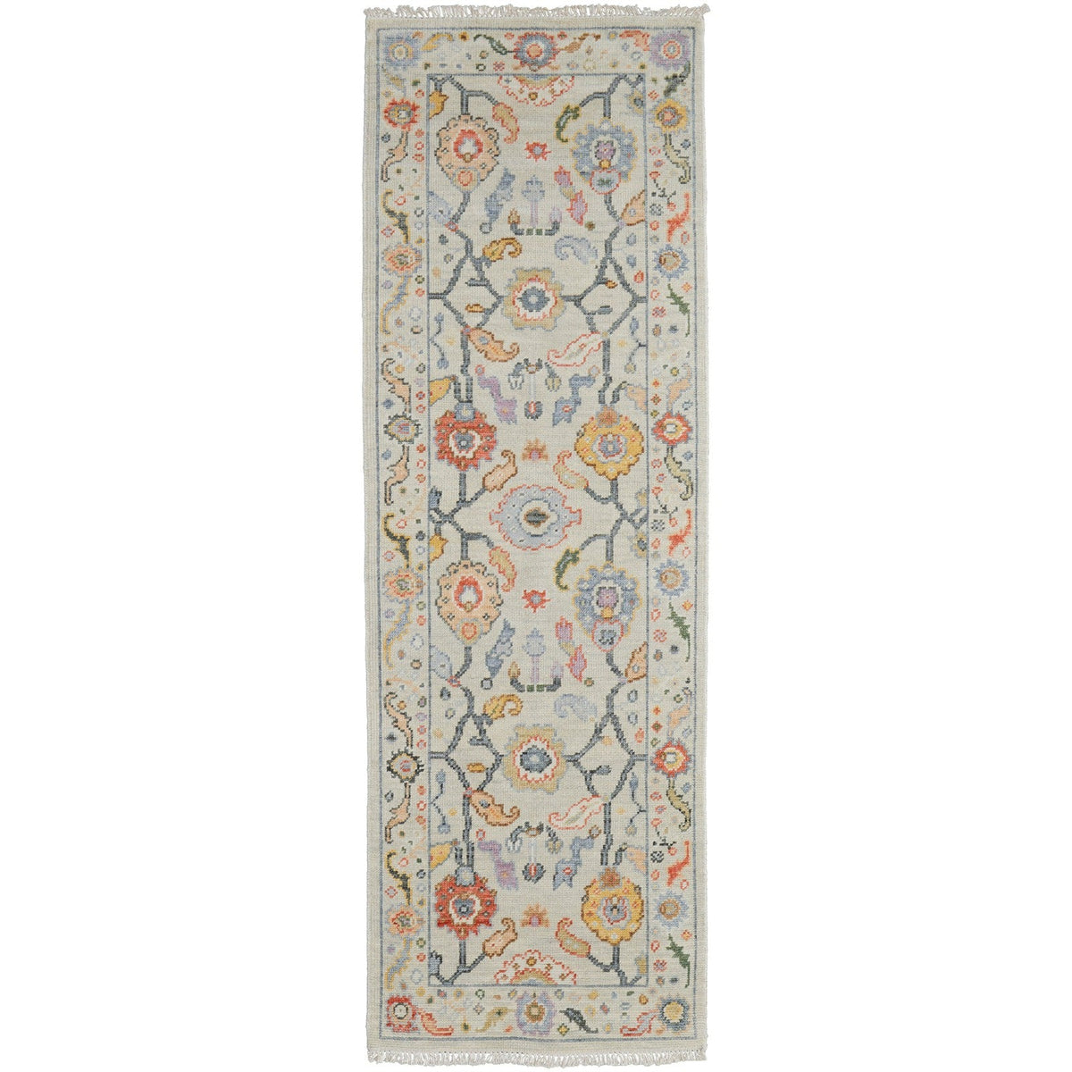 Feizy Karina 6793F Traditional Persian in Gray/Yellow/Red