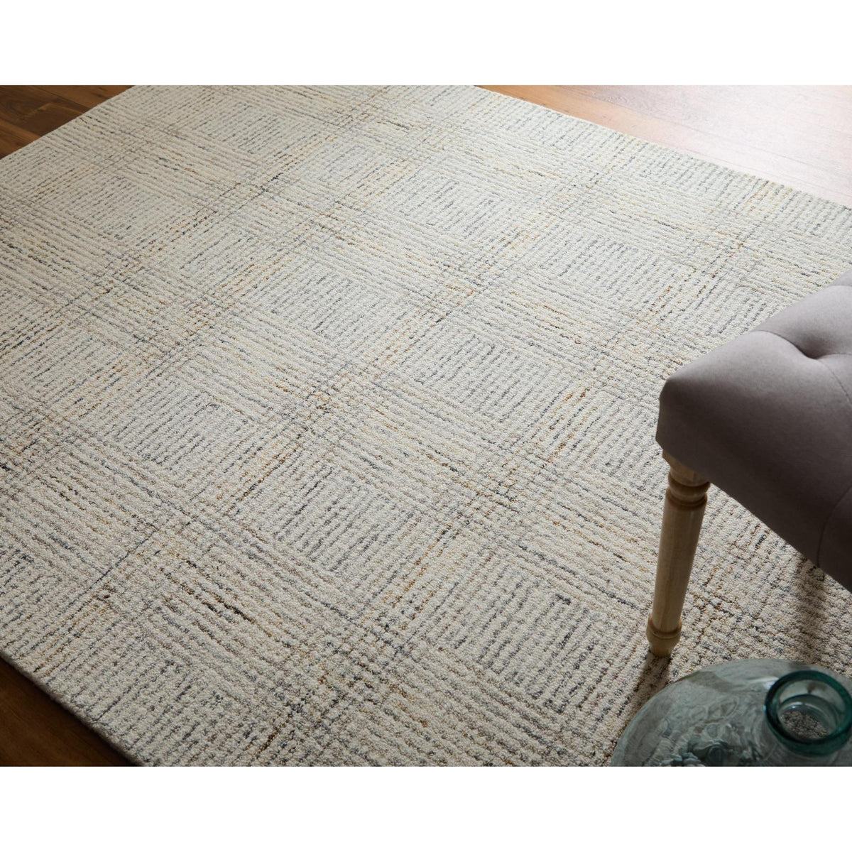 Feizy Belfort 8668F Transitional Geometric Rug in Ivory/Gray/Tan