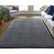 Feizy Redford 8670F Transitional Solid in Gray/Black