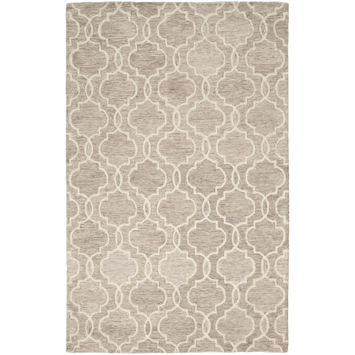 Feizy Belfort 8775F Transitional Trellis & Lattice Rug in Gray/Ivory