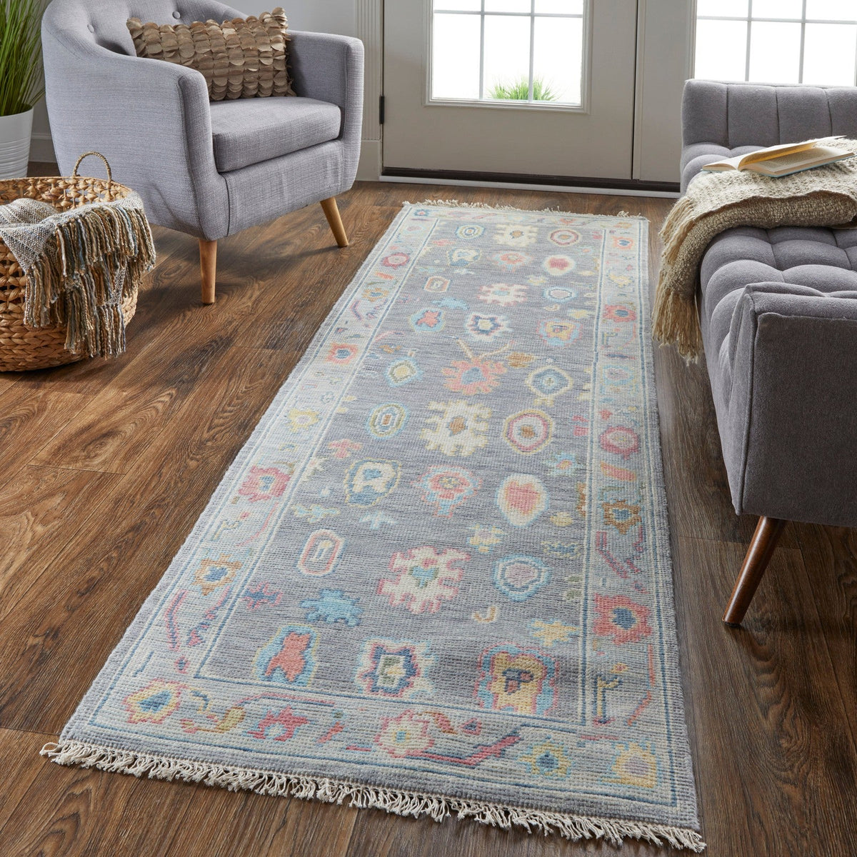 Feizy Karina 6792F Traditional Persian in Blue/Gray/Red