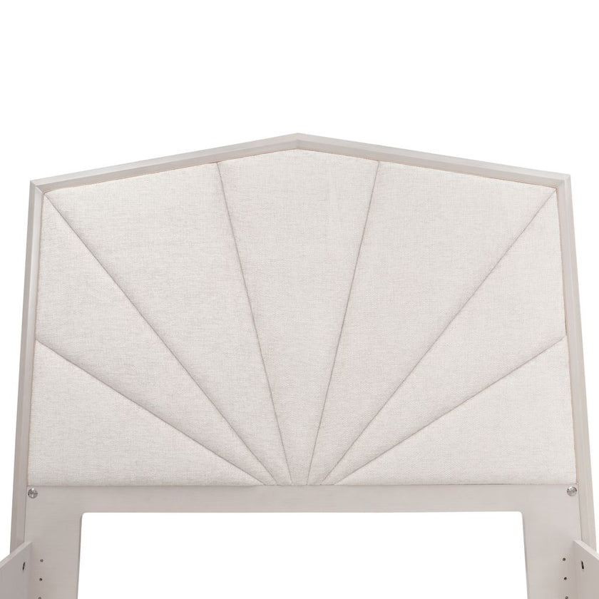 Michael Amini Fantosini King Tufted Panel Bed - Silver Mist