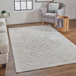 Feizy Micah 3047F Modern Distressed Rug in Silver/Gray/White