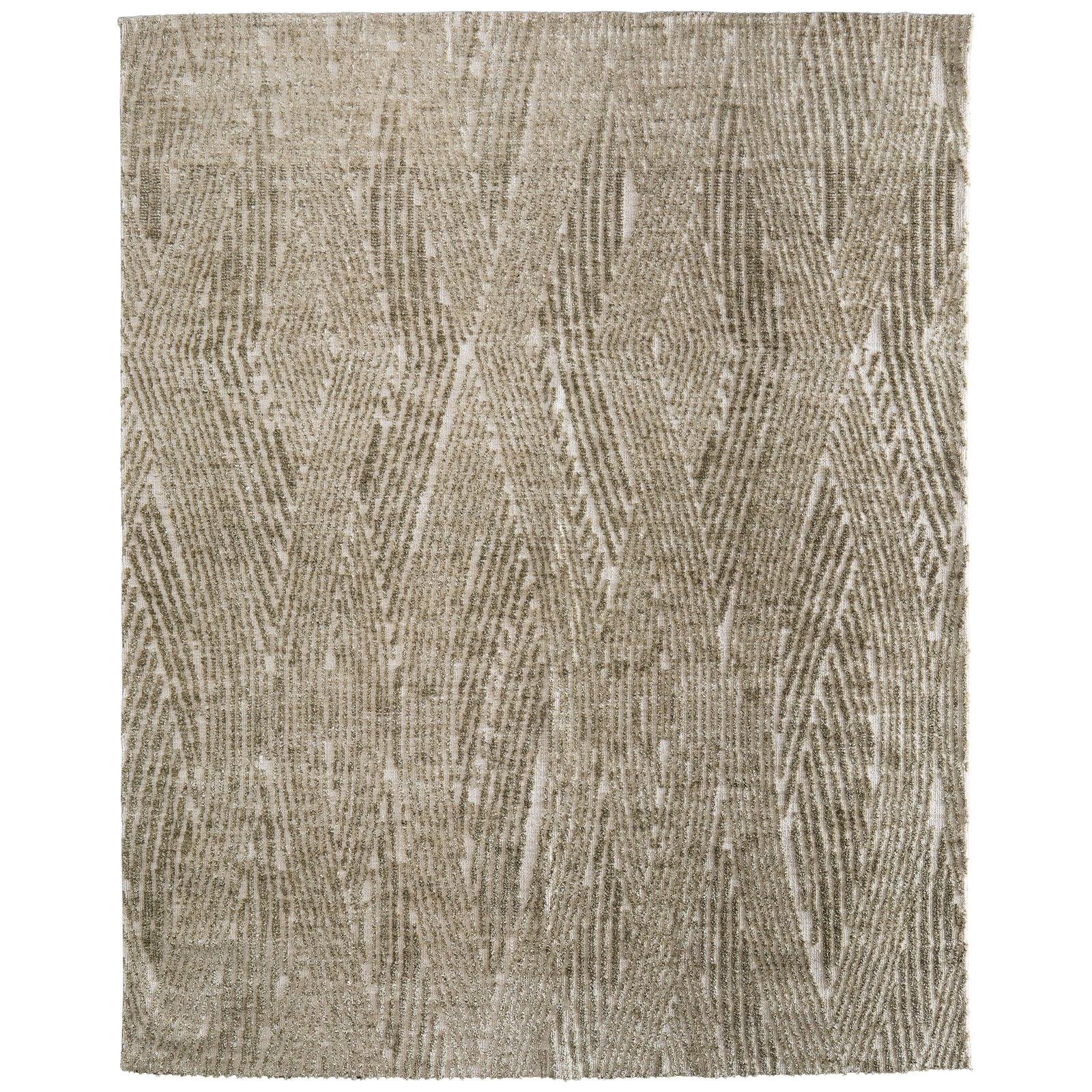 Feizy Colton 8A53F Modern Abstract Rug in Green/Tan