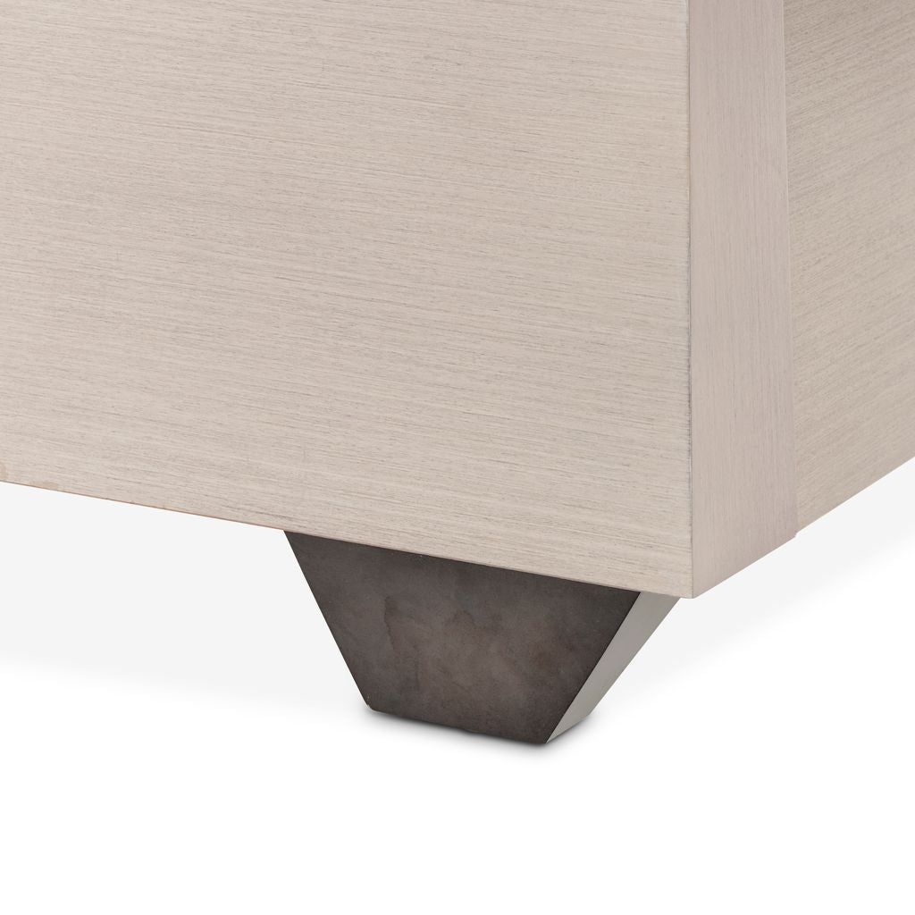 Michael Amini Fantosini King Tufted Panel Bed - Silver Mist