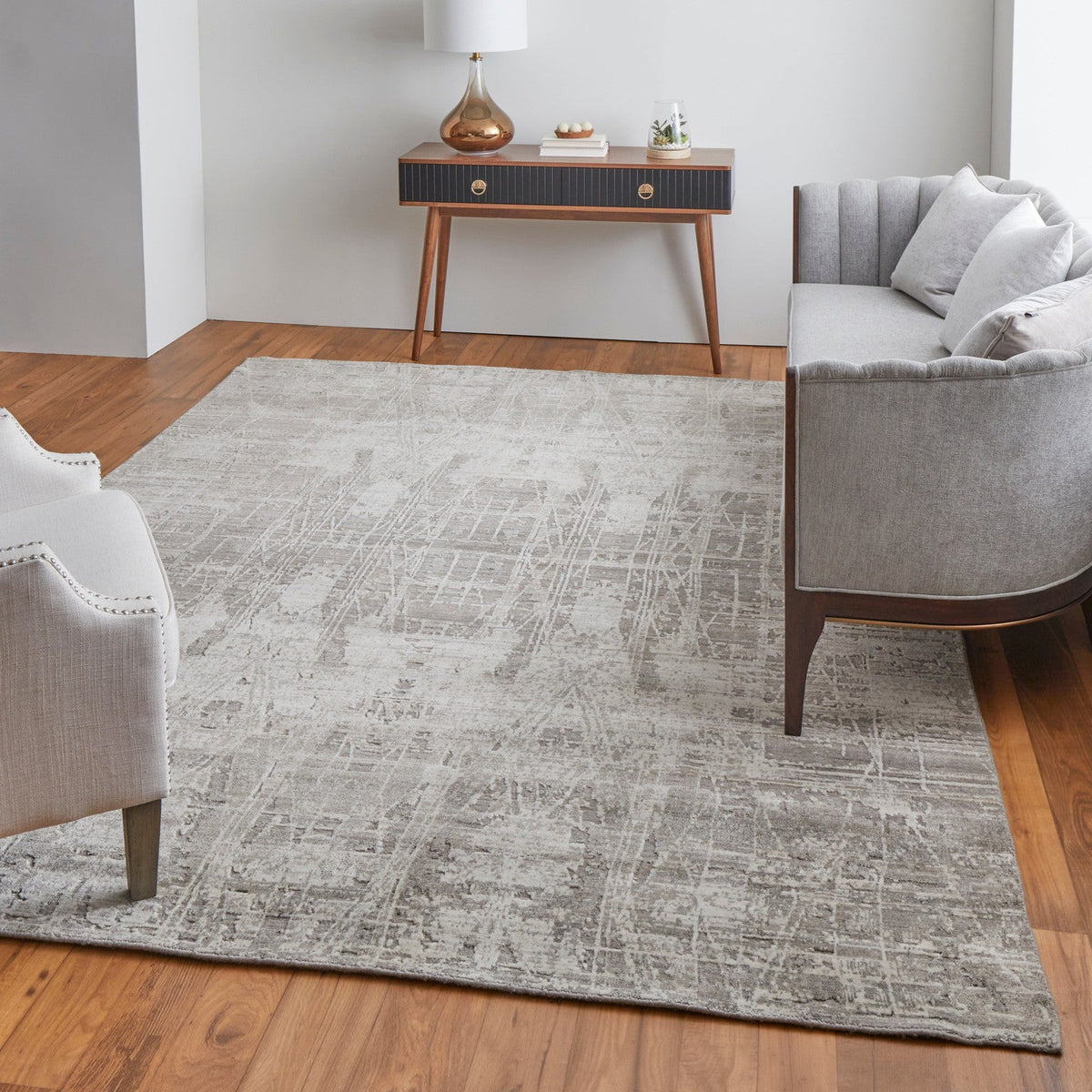 Feizy Eastfield 69A5F Modern Abstract in Gray/Ivory