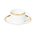 Christofle Malmaison Porcelain Tea/Coffee Cup And Saucer Gold