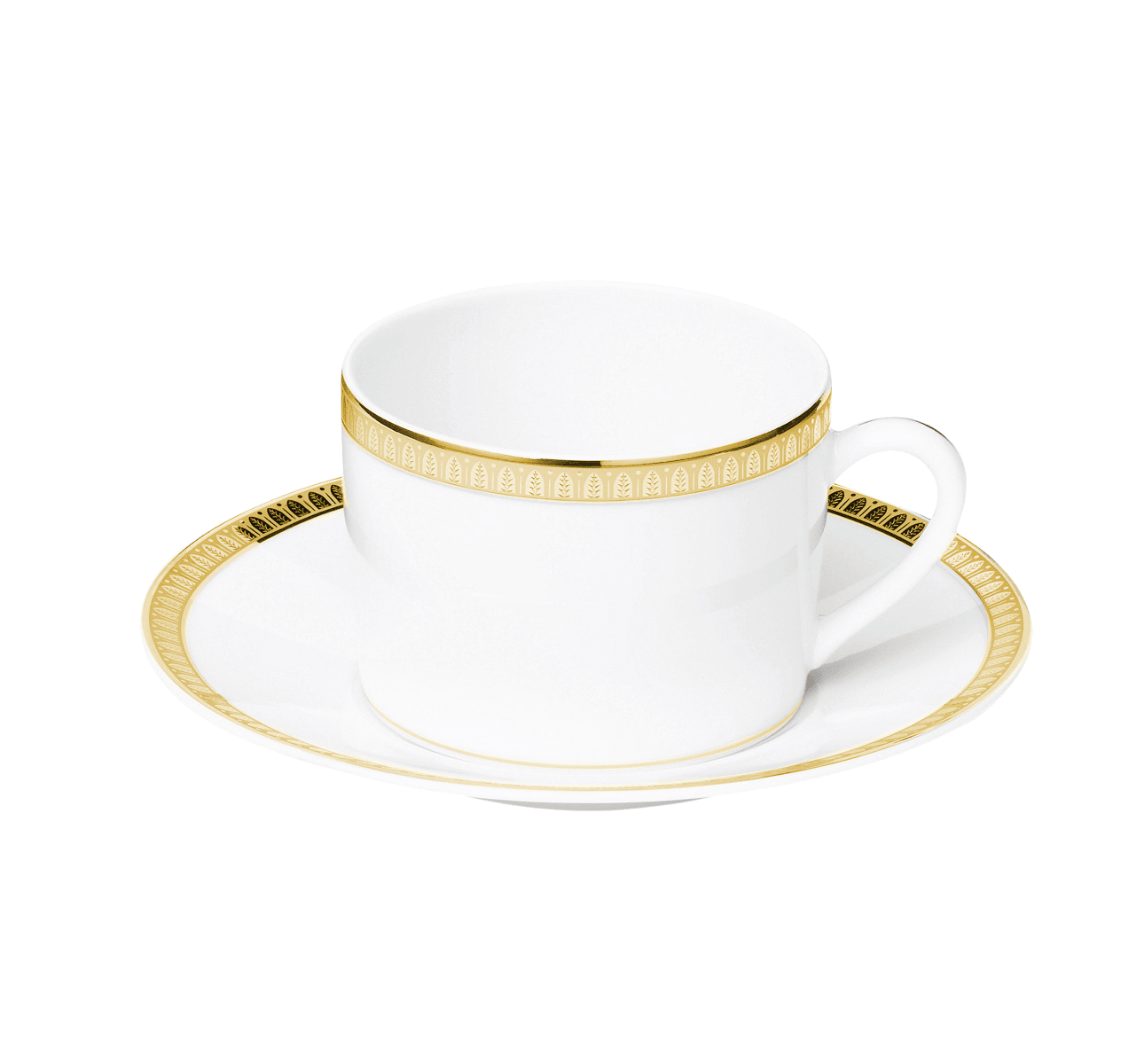 Christofle Malmaison Porcelain Tea/Coffee Cup And Saucer Gold