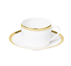 Christofle Malmaison Porcelain Tea/Coffee Cup And Saucer Gold