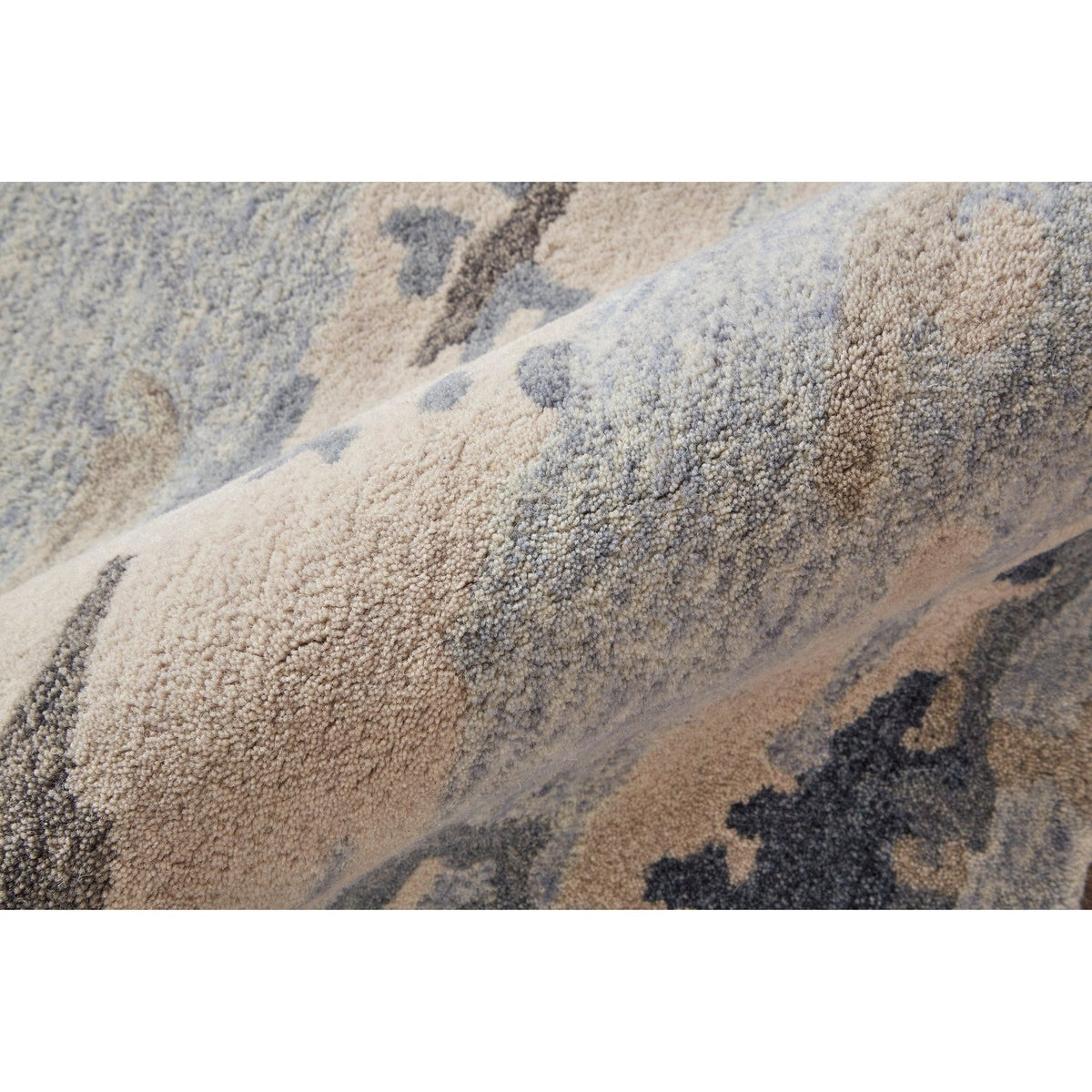 Feizy Everley 8647F Modern Abstract in Blue/Gray/Ivory