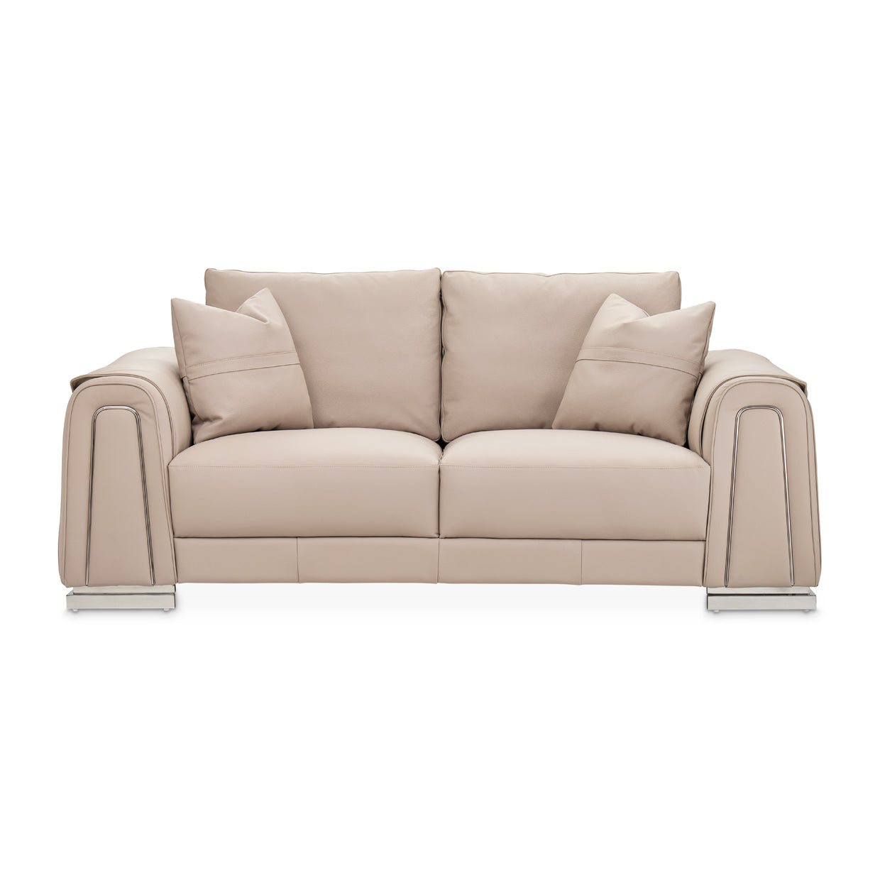 Michael Amini Mia Bella Bergamo Loveseat St. Steel