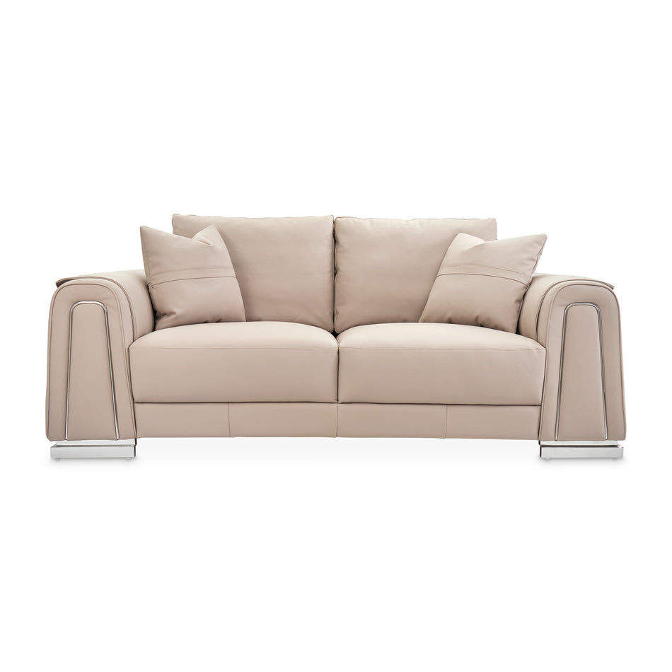 Michael Amini Mia Bella Bergamo Loveseat St. Steel