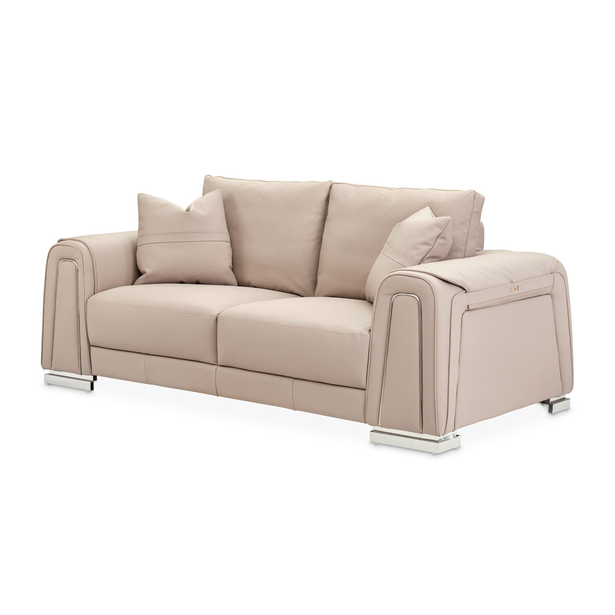 Michael Amini Mia Bella Bergamo Loveseat St. Steel