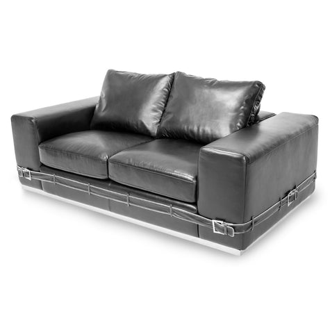 Michael Amini Mia Bella Ciras Leather Loveseat