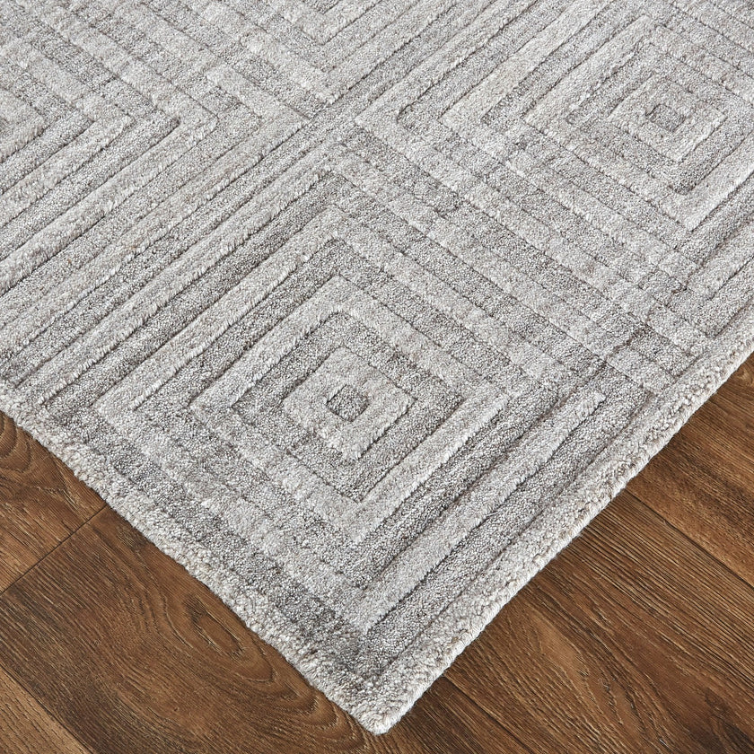 Feizy Redford 8670F Transitional Solid in Gray/Silver