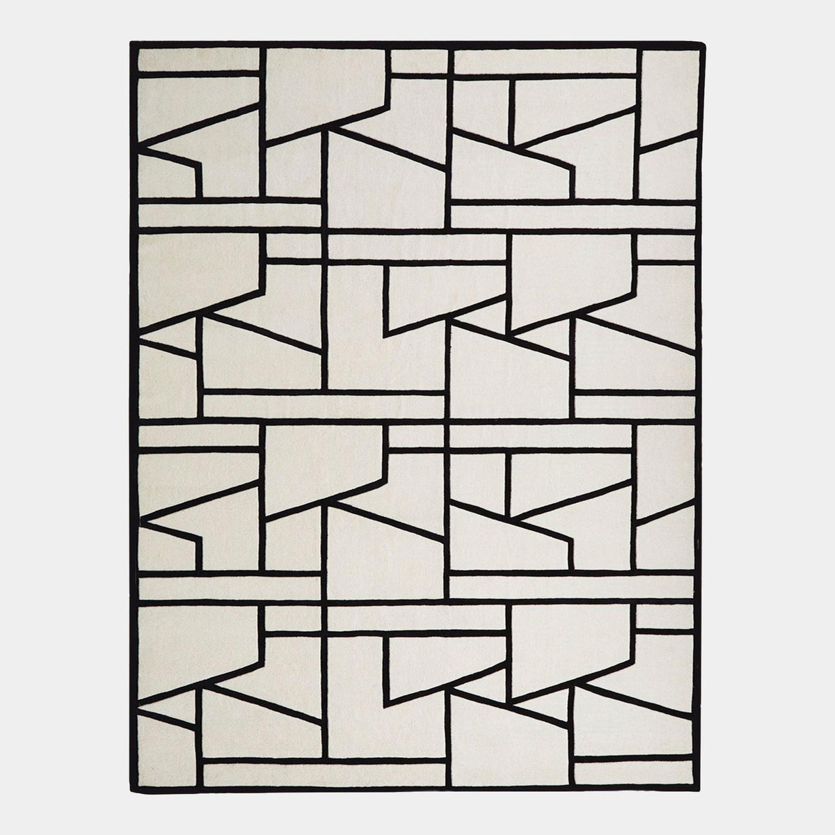 Global Views Ivory Black Zig Zag Rug