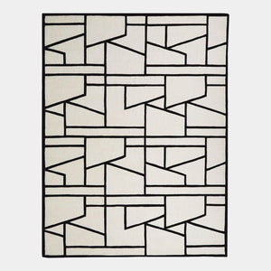 Global Views Ivory Black Zig Zag Rug