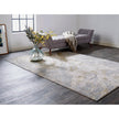 Feizy Aura 3563F Modern Abstract Rug in Ivory/Silver/Gold